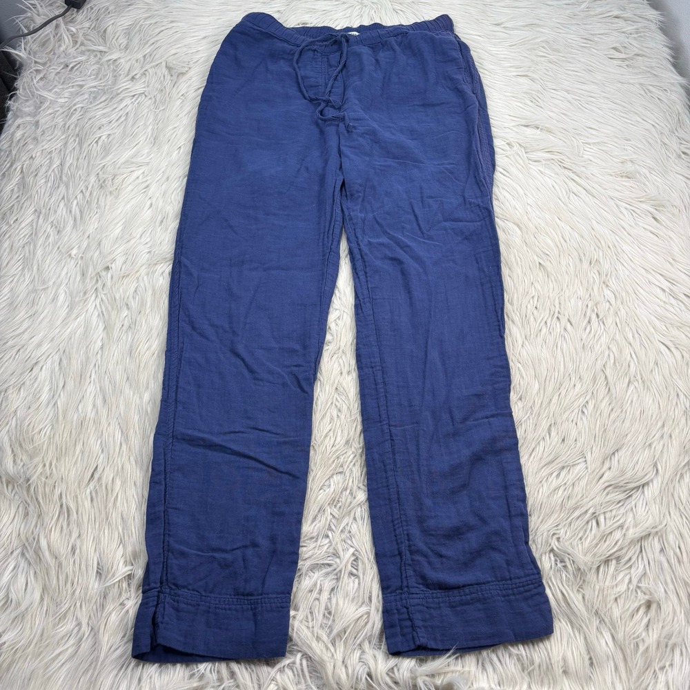 Dylan Women's XS Blue Gauze Cotton Slim Leg Pull On Pants Cotton Coastal Beach